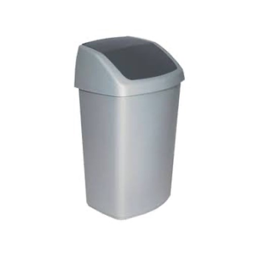 Afvalbak met swing deksel 50 Ltr grijs/zwart